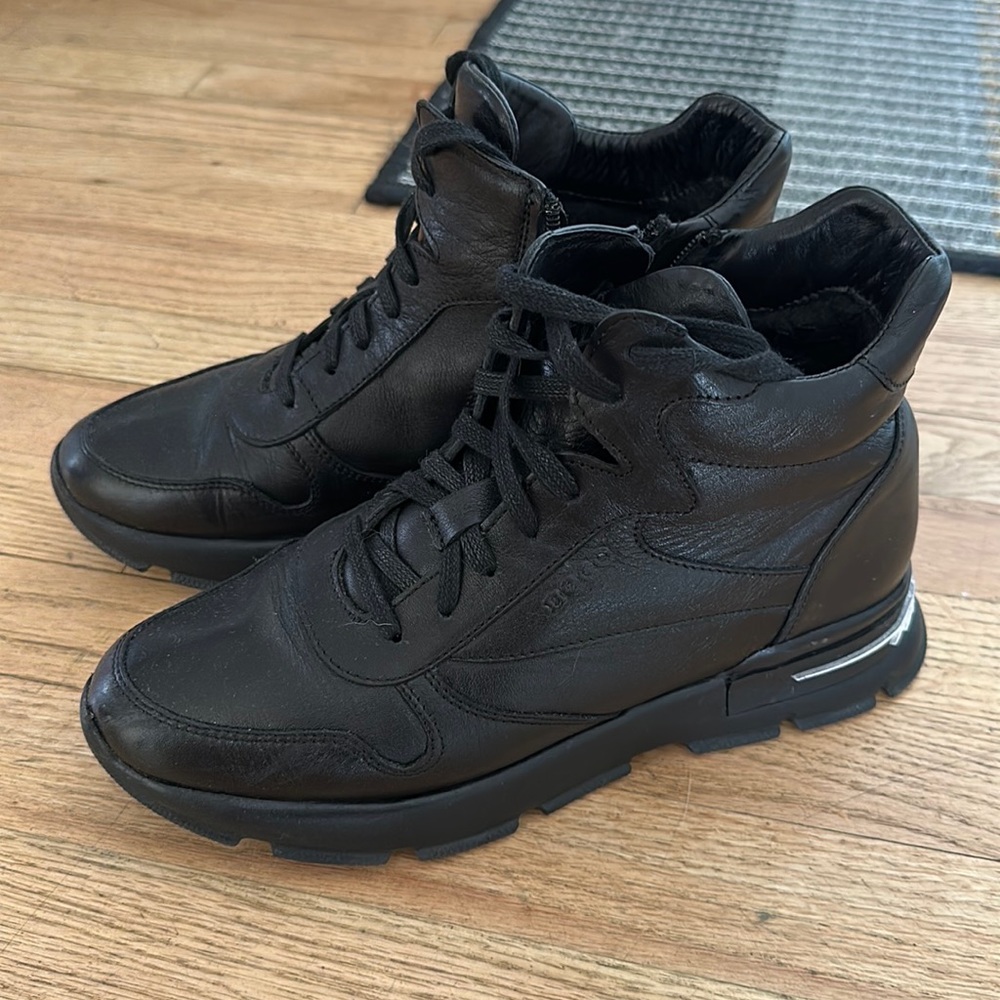 Warm lined ankle boots, laces, zip, high sneakers